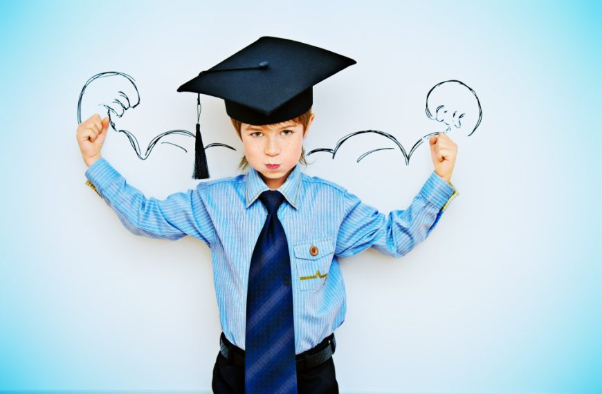 a child wearing graduation cap